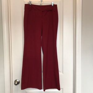 Wine colored fit and flare dress pant